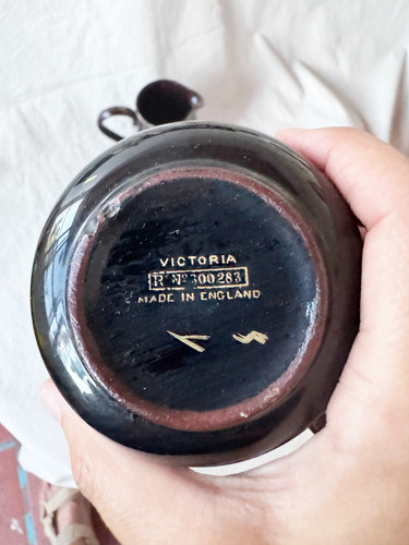 Juego De Te De Colección Inglés Pintado A Mano Con Oro Negro Victoriano (Usado)