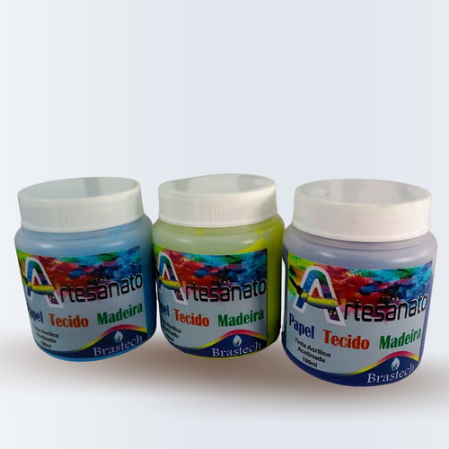 Tintas Pva Para Artesanato (kit 05 Cores) Frascos 100 Ml