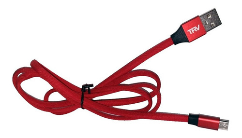 Cable Mallado Trv Micro Usb Carga Rápida 2.4 A Color Rojo