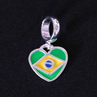 24250652 - Pingente Prata 925 Bandeira Do Brasil Para Pulse