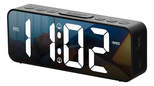 Reloj Despertador Digital Dormitorio, Alarmas Dobles Sn...