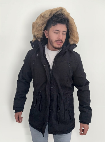 Campera Hombre Parka Corderito Capucha Desmotable Polo Club