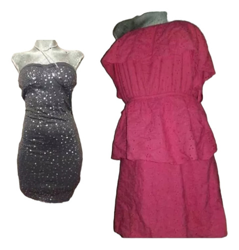 Pack Vestido Lentejuelas Shasa Detalle + Vestido Rosa Rue 21