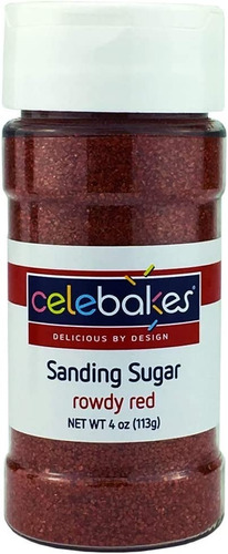 Sanding Sugar (lijado De Azúcar) Celebakes Rojo 113 Gr