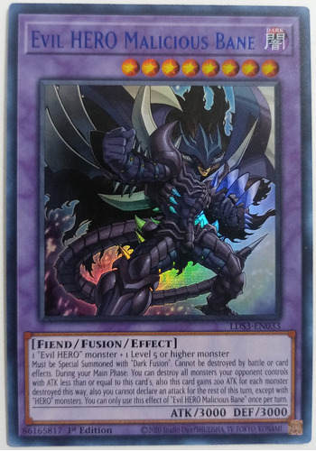 Evil Hero Malicious Bane - Ultra Rare    Lds3  Azul