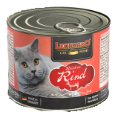 Imagen 1 de 1 de Alimento Leonardo Quality Selection para gato adulto sabor carne en lata de 200g