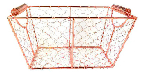 Cesta De Metal Cobre 14,5cm X 21,5cm X 30cm