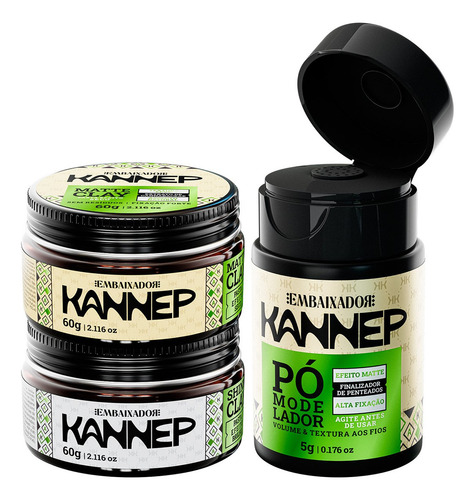 Kit Pasta Matte Clay + Shine Clay + Pó Modelador Kannep