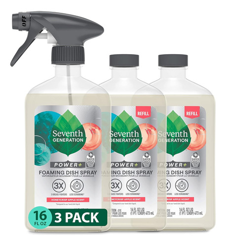 Seventh Generation Espray Espumoso Para Platos 473ml Pack 3