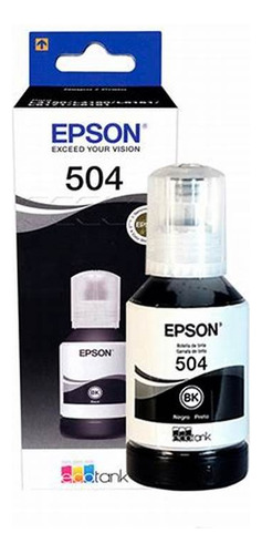 Tinta Botella Epson T504 127ml Ecotank Negro C13t03n12a