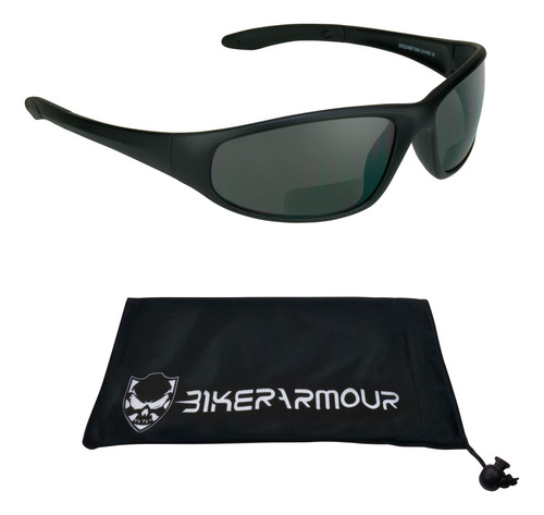 Gafa Sol Bifocal Para Motocicleta 3.00 Lente Humo Ansi Z87.1