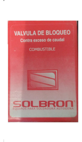 Valvula Corta Flujo Bloqueo Acetileno-gas Solbron