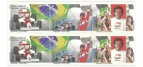 Par Selo Tríptico 1921-1923 Homenagem Ayrton Senna
