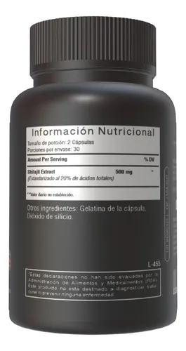 Shilajit Vitalystic 500mg Suplemento 60 Cápsulas