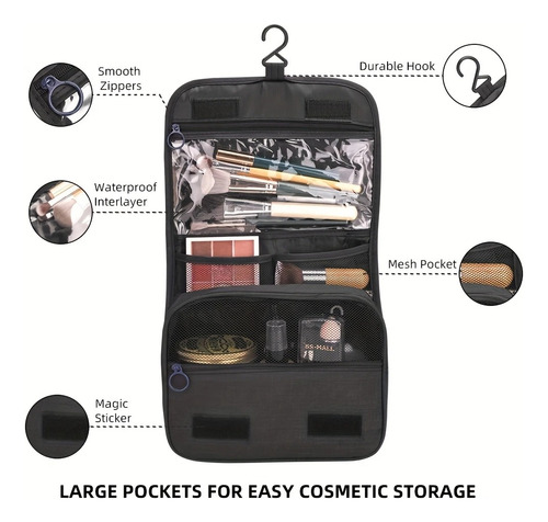 Neceser De Viaje Con Ganchos,bolsa De Maquillaje Impermeable