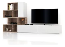 Comprar Mesa De Tv Led Rack Modulo Mueble Moderno La Font Color Marrón Claro