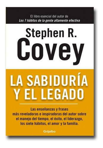 La Sabiduría Y Legado Stephen Covey Libro Físico
