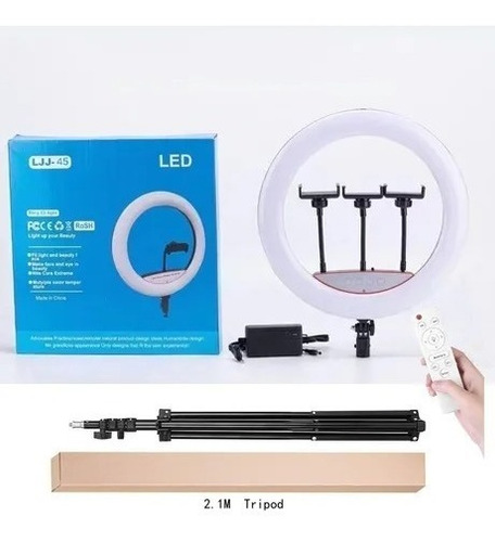 Aro Luz Led Profesional Ljj-45 45cm + Trípode 2.1m + Control