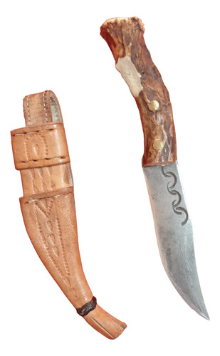 Antiguo Cuchillo Forjado Mexicano Artesanal 