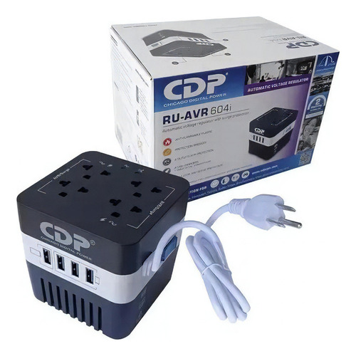 Estabilizador De Corriente Cdp Compacto Box 4 Salidas 4 Usb