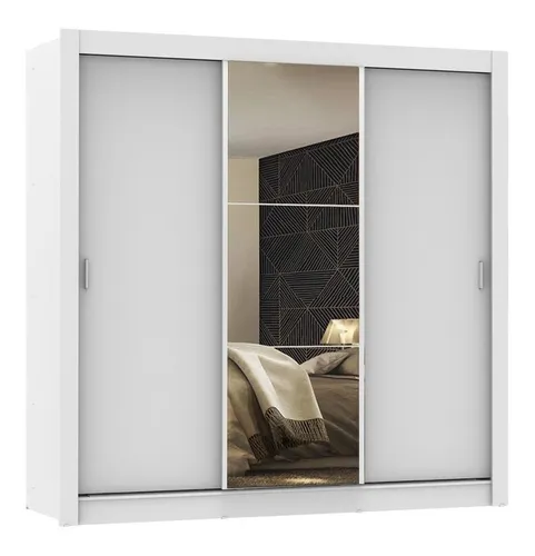 comprar Ropero Madesa Mônaco 10935Z1E color blanco de mdp con 3 puertas corredizas