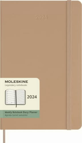 Moleskine Planificador Semanal 2024, 12m, Grande, Café