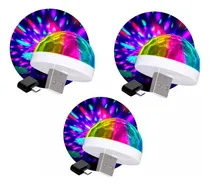 Comprar Setx3 Mini Focos Led Rgb Giratorio Bolichero Auto Usb