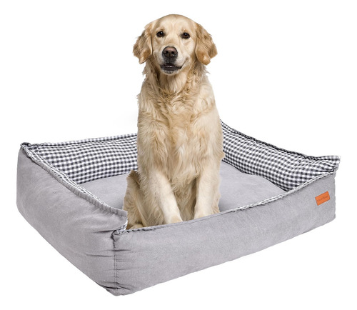 Mikohockey Cama Para Perros Grandes, 100% Algodon, Lavable,