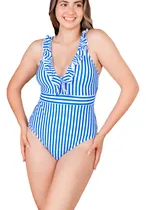 Comprar Enterizos Rayas Azul \u002F Traje De Baño - Beca Style