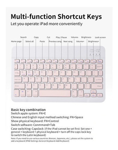 Funda Con Teclado Para 8% iPad 7 (10,2 Polos)