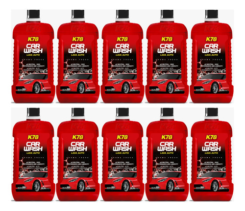 Shampoo K78 Lava Auto Maximo Brillo 500cc Ph Neutro X10 Un