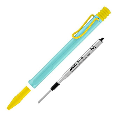 Bolígrafo Lamy Safari Pina Colada Edición Especial Tinta Azul Exterior Celeste/amarillo