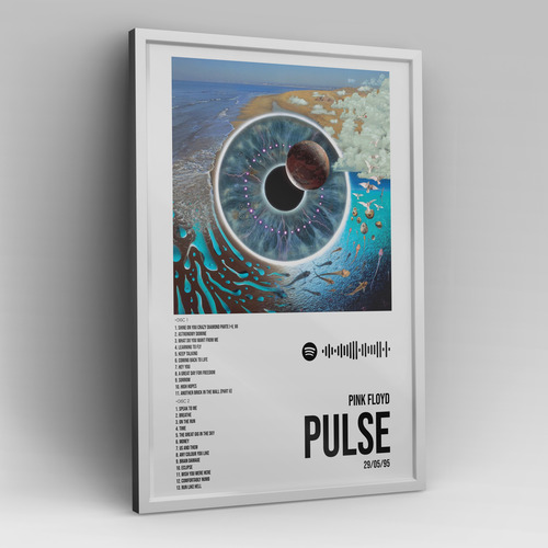 Cuadro Pink Floyd Pulse 40x30 Cm C/ Vidrio Blanco