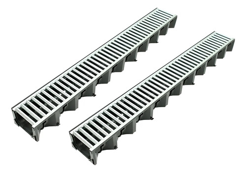 Rejilla Galvanizada + Canal Hexaline Plástico Aco 2mt