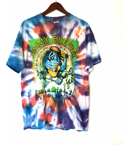 Playera Tie Dye Vintage Jimmy Buffett Llamativa 2004 Tour L (Usado)