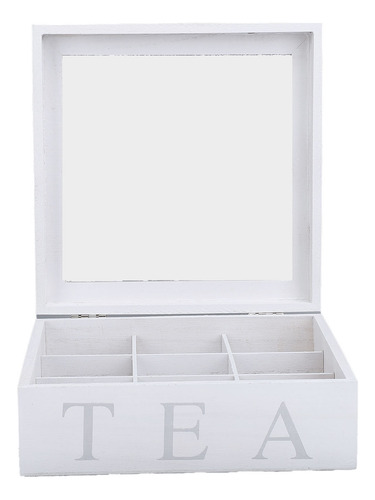Organizador De Madera Para Té Con Ventana Superior De Acríli