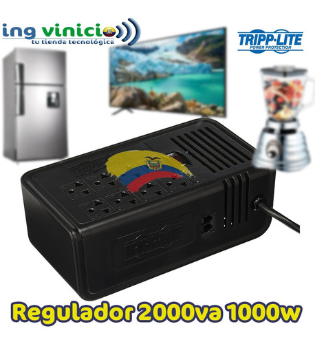 Imagen 1 de 7 de Regulador De Voltaje Tripp-lite Vr2008r 1000w 2000va 120v