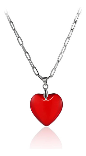 Collar Con Colgante De Abalorios De Corazón De Esmalte De De