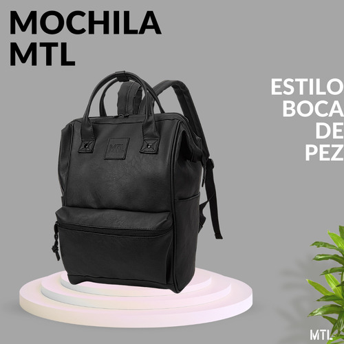 Mochila Boca De Pez Mtl Urbana Bolsillo Antirrobo Color Negro 17 Pulgadas Cuero Pu Resistente Reforzada Gran Capacidad Trabajo Estudio Viajes Seguridad Moderna Cómoda Liviana Duradera Multipropósito