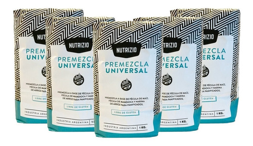 Premezcla Universal Sin Tacc Nutrizio Panificados 1 Kg X5