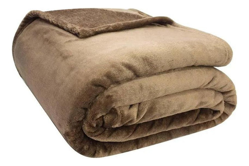Cobertor Queen Camesa Neo Velour Soft 300g Liso 2,20x2,40m Cor Marrom Velour 300g
