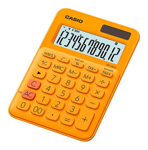 Calculadora De 12 Digitos Color Naranja  Ms-20uc -rg  Casio 