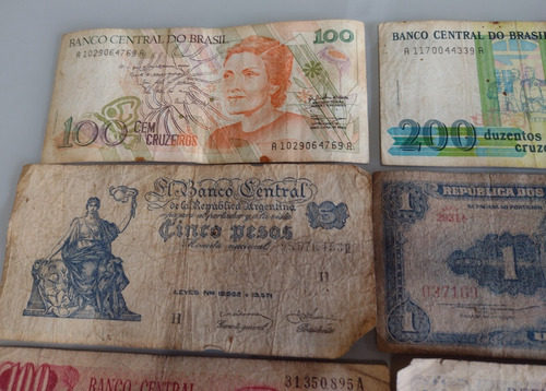 12 Cédulas Antigas Do Brasil E Argentina Para Lote Coleção (Usado)