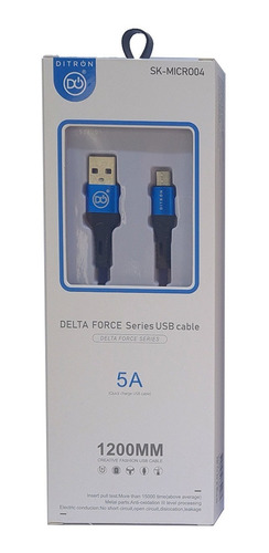 Cable Usb A Micro Usb Telado 5a Carga Ultra Rapida Ditron 1m