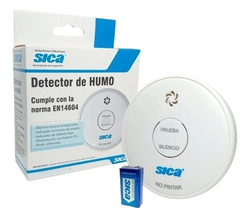 Detector De Humo Con Bateria Autonoma Alarma Hogar Oficina