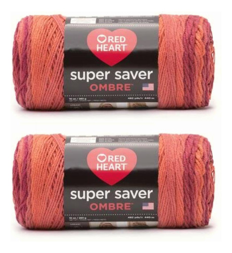 Red Heart Super Saver Hilo De Salsa Picante Ombre Paquete De