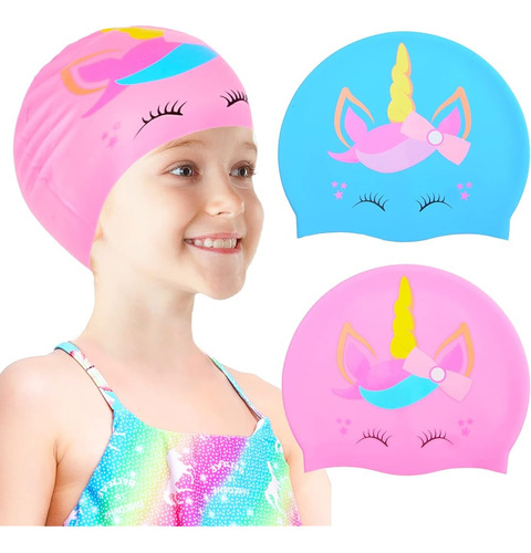 ~? 2 Piezas Gorro De Natación Para Niños Gorro De Natación D