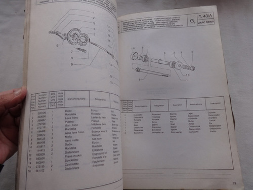 Manual Despiece Piaggio Zip Rst 1996 Moto Vespa Catalogo (Usado)