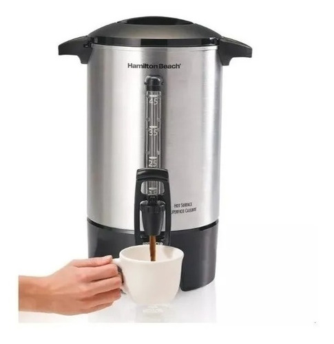 Cafetera Acero Inoxidable Doble Llave De Urna 45 Tazas