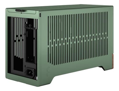 Fractal Design Terra Jade - Panel Frontal De Madera De Nogal - Factor De Forma Pequeño - Estuche Para Juegos Mitx - Cable Elevador Pcie 4.0 - Usb Tipo C - Paneles De Aluminio Anodizado